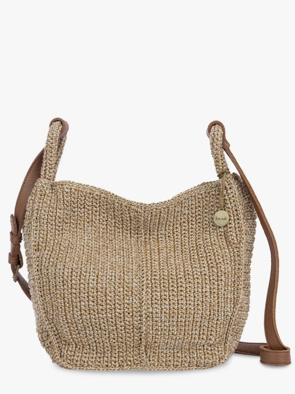 The Sak Los Feliz Bamboo Static Crossbody with Brown Leather Strap
